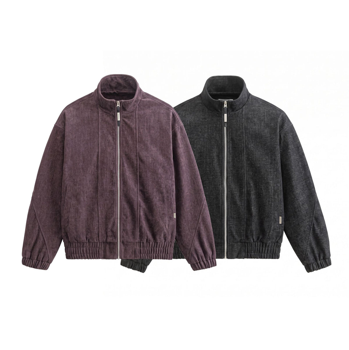 Unisex Boxy Bomber Jacket made of structured denim look with high standing collar EVA-US