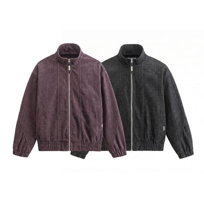 Unisex Boxy Bomber Jacket made of structured denim look with high standing collar EVA-US