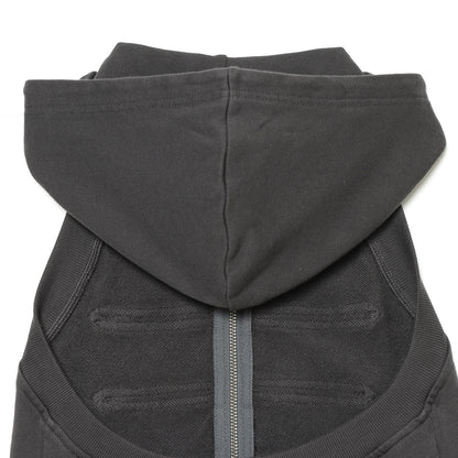 Women’s Sleeveless Hooded Vest with Decorative Button Plackets and Two-Way Zipper EVA-US