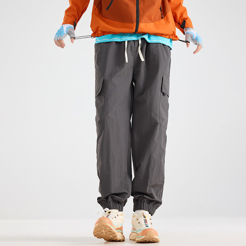 Men's Lightweight Utility Cargo Pants made of Ripstop with Elastic Hem and Multiple Pockets EVA-US