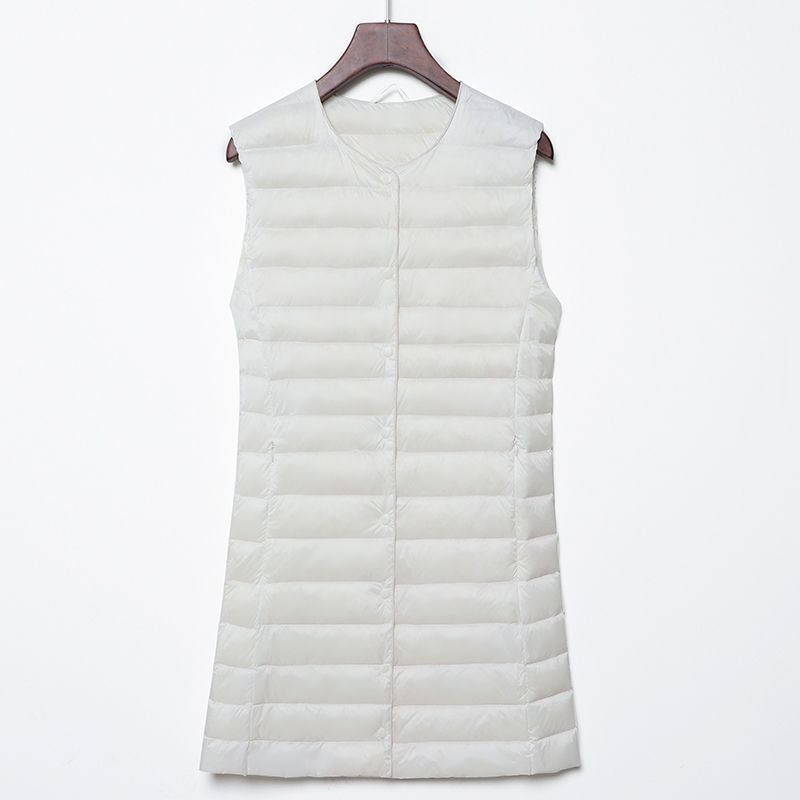 Ladies Long Quilted Thermal Vest with A-Line Silhouette EVA-US