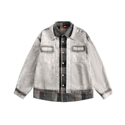 Men's Layered Overshirt in Workwear Style with Patch Chest Pockets EVA-US