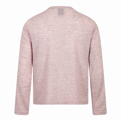 Unisex Relaxed-Fit Long Sleeve Shirt with Floral Illustration Graphic and Ribbed Round Neck EVA-US