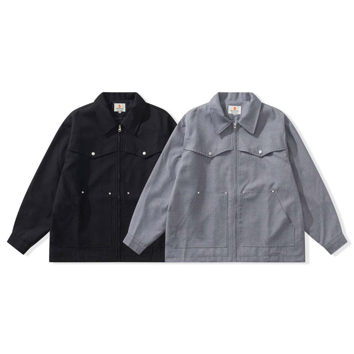 Men's Utility Chore Jacket with Full Zip and Large Flap Pockets EVA-US