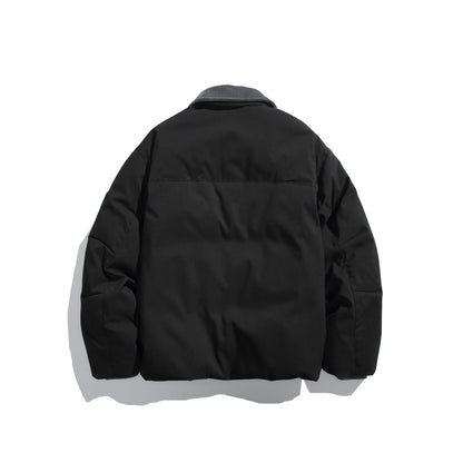 Men's insulated field jacket in workwear style with cord collar, elbow patches, and patch pockets EVA-US