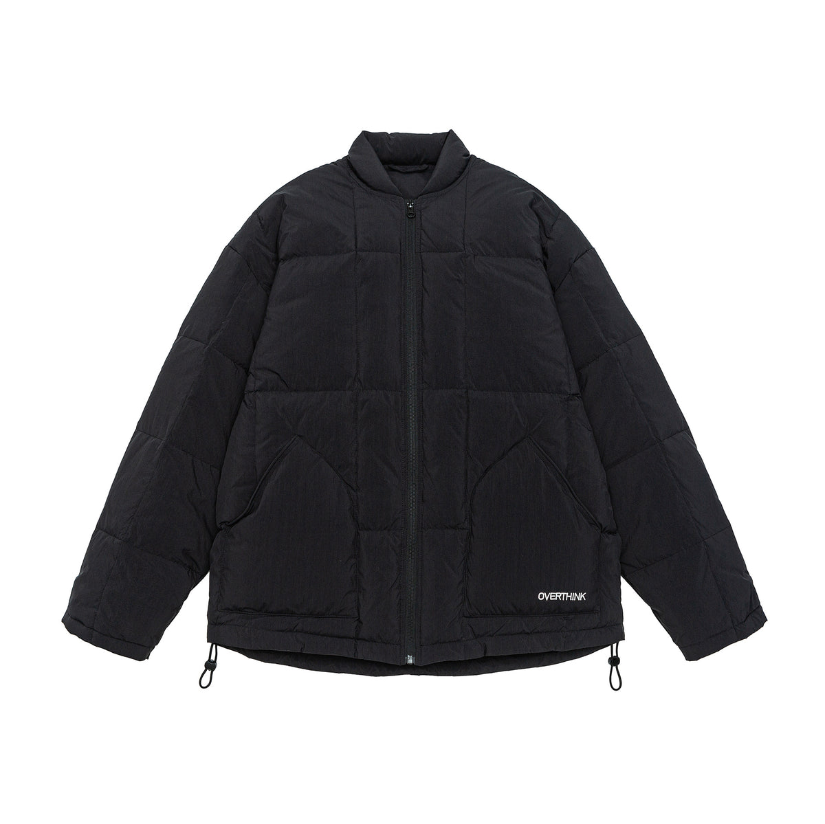 Men's Boxy quilted insulation jacket with stand-up collar, drawstring, and logo application EVA-US