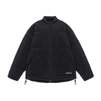 Men's Boxy quilted insulation jacket with stand-up collar, drawstring, and logo application EVA-US