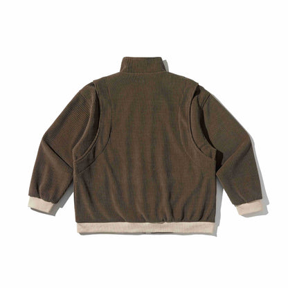 Unisex Short Ribbed Zip Jacket with Stand-up Collar and Contrast Trimmings EVA-US