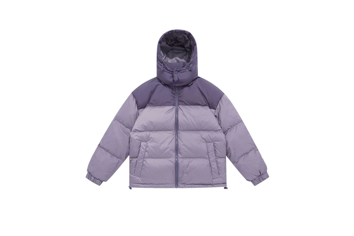 Men's Short Boxy Padded Jacket with High Hood, Drawstring and Elastic Sleeve Cuffs EVA-US