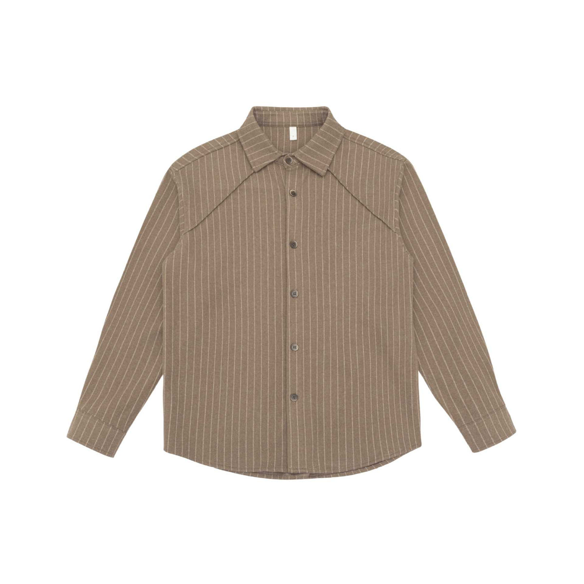 Women Oversized Shirt Jacket with distinctive shoulder yoke and pinstripes EVA-US
