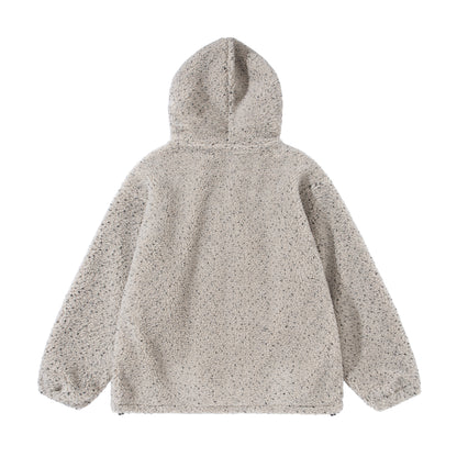 Unisex Boxy Teddy-Fleece Hoodie Jacket with Zipper EVA-US