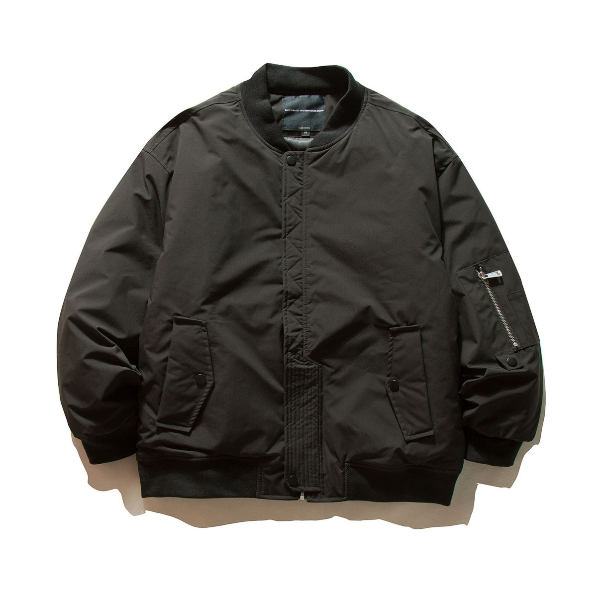 Men's Padded Bomber Jacket in MA-1 Style with Sleeve Utility Pocket EVA-US