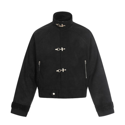 Unisex Short Cut Boxy Blouson with Toggle Closures and Adjustable Cuffs EVA-US