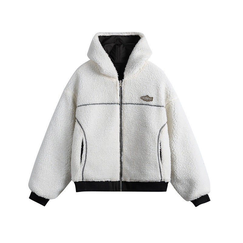 Unisex Oversize Utility Bomber with padded teddy lining and asymmetrical flap pockets EVA-US