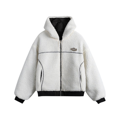 Unisex Oversize Utility Bomber with padded teddy lining and asymmetrical flap pockets EVA-US