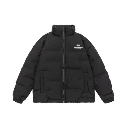 Unisex Padded Comfort Puffer Jacket with High Stand Collar and Brand Logo EVA-US