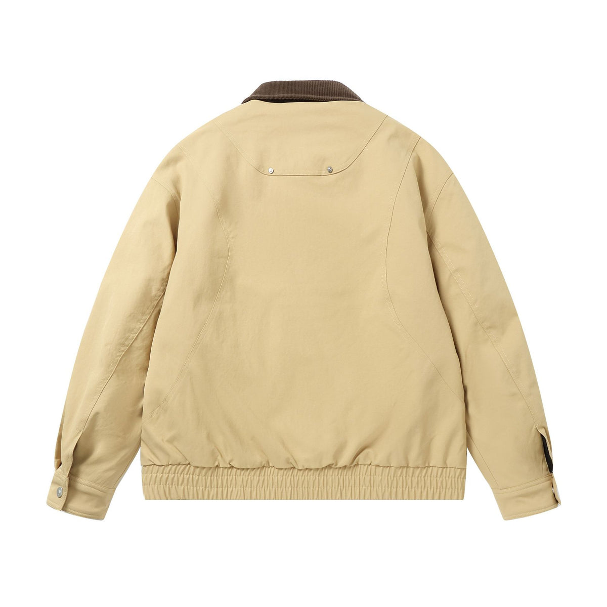 Men's cropped boxy blouson with corduroy collar, two-way zipper, and flap pockets EVA-US
