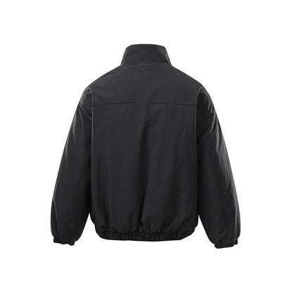 Unisex Boxy Zip Blouson Jacket with windproof microfiber cover, high stand-up collar and two-way zipper EVA-US