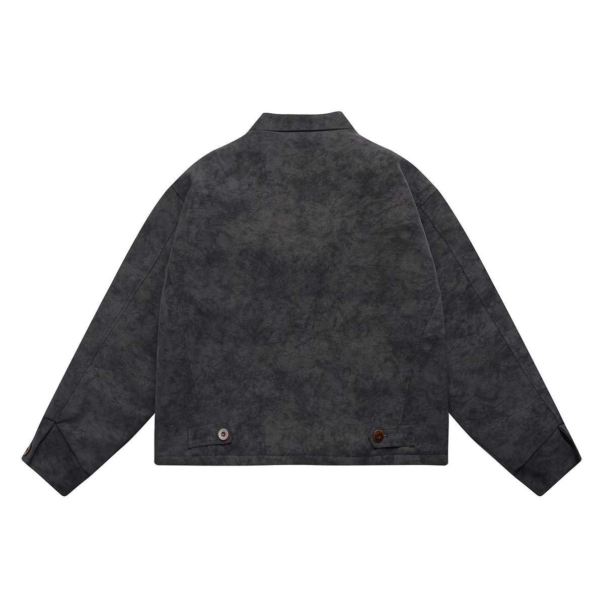 Men's short-cut suede-look blouson with patch flap pockets and shirt collar EVA-US