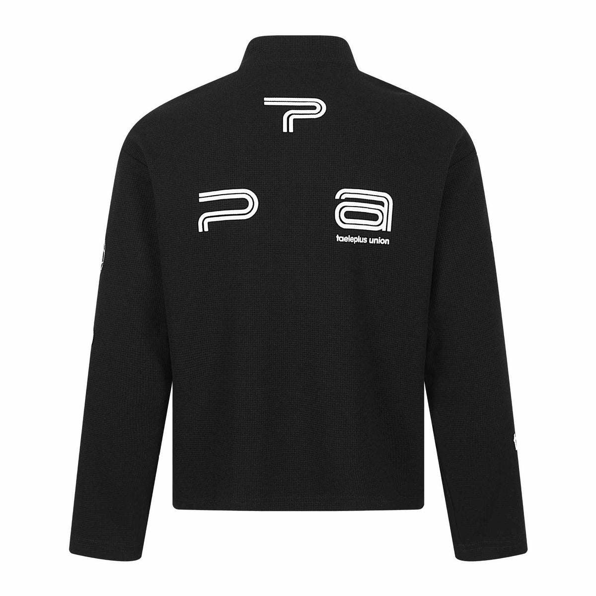 Unisex Thermo Waffle Half Zip with Stand-up Collar and Allover Logo Print EVA-US