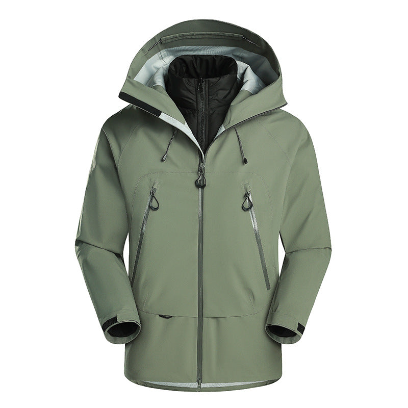 Men's waterproof softshell jacket with removable quilted inner jacket EVA-US