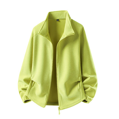 Women's fleece jacket with stand-up collar, full-length zipper, and thermal insulation EVA-US