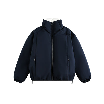 Men's short parka with high stand-up collar, padded thermal insulation and drawstring EVA-US