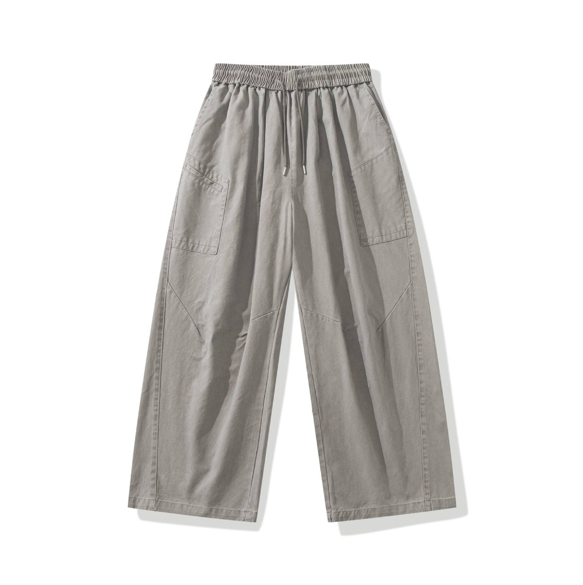 Women's wide cargo pants with elastic waistband and drawstring