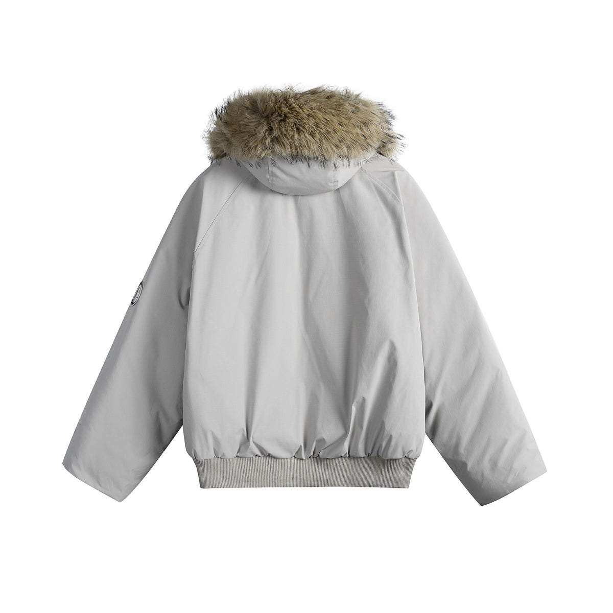 Men's short parka bomber with faux fur-lined hood and robust thermal insulation EVA-US