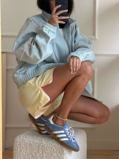 Women's suede sneakers with rubber sole and retro sports silhouette EVA-US