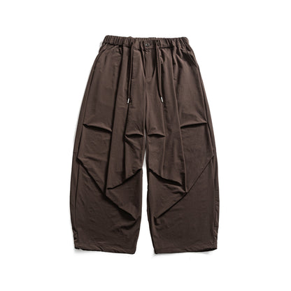Women's Wide Cropped Cargo Culotte with Drawstring Waistband and Pleat Detail