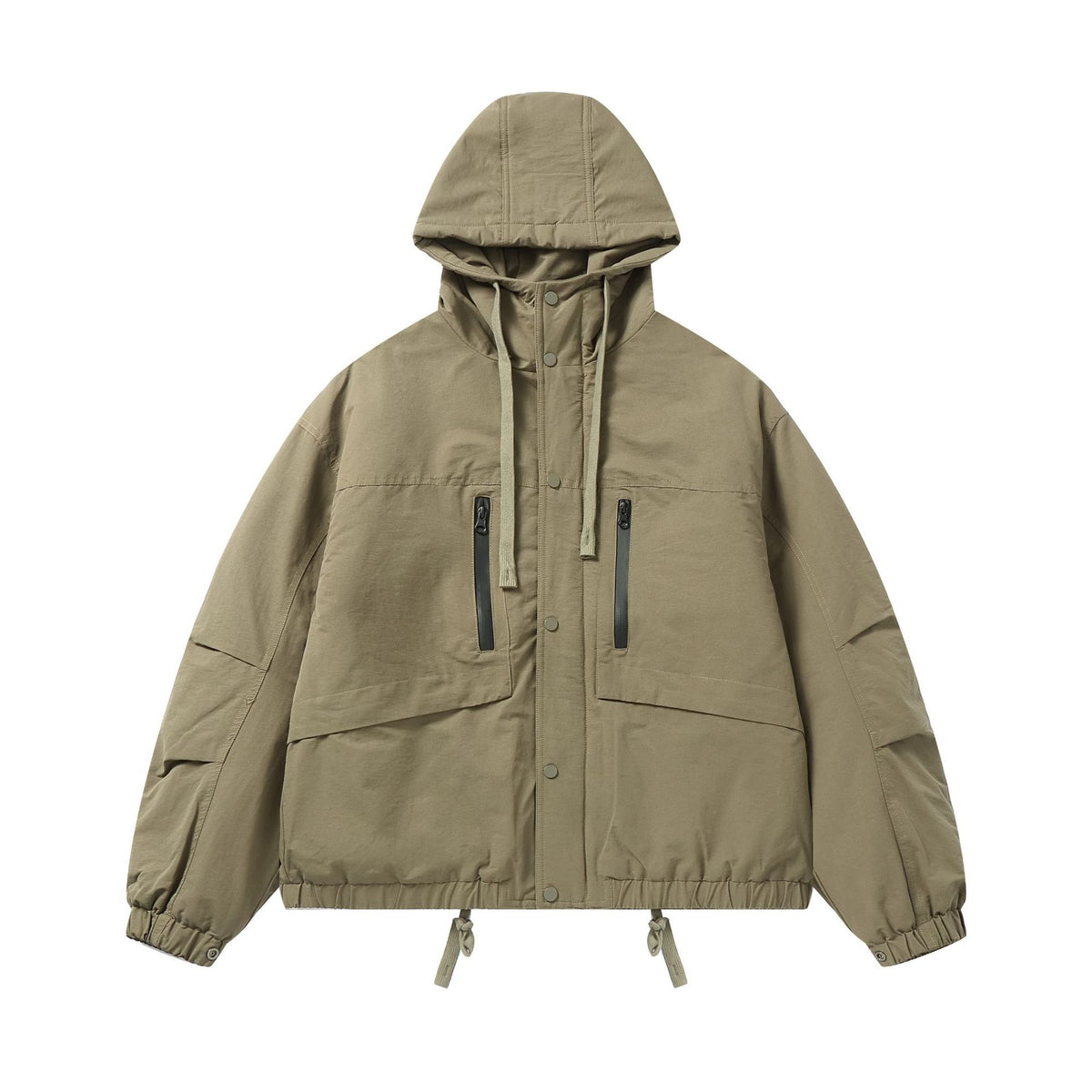 Men's technical hooded parka with water-repellent zippers, kangaroo pockets, and drawstring EVA-US