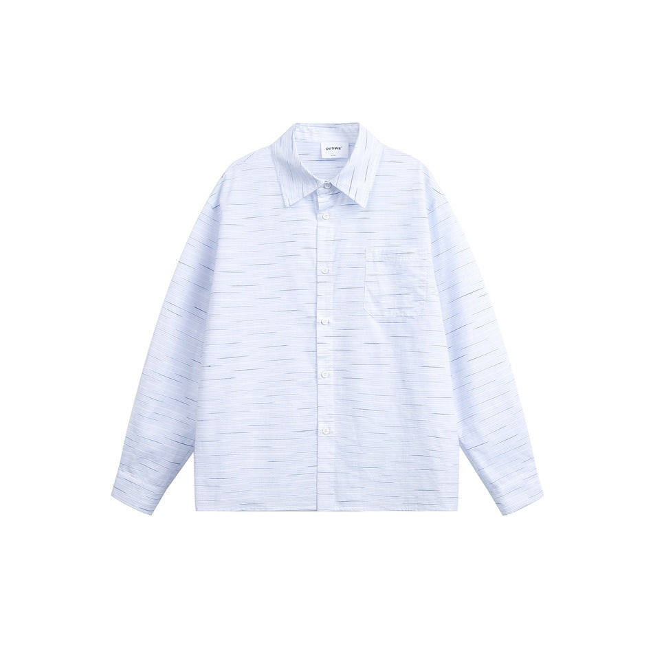 Unisex Wide-cut oversized shirt made of lightweight cotton blend with Kent collar and chest pocket EVA-US