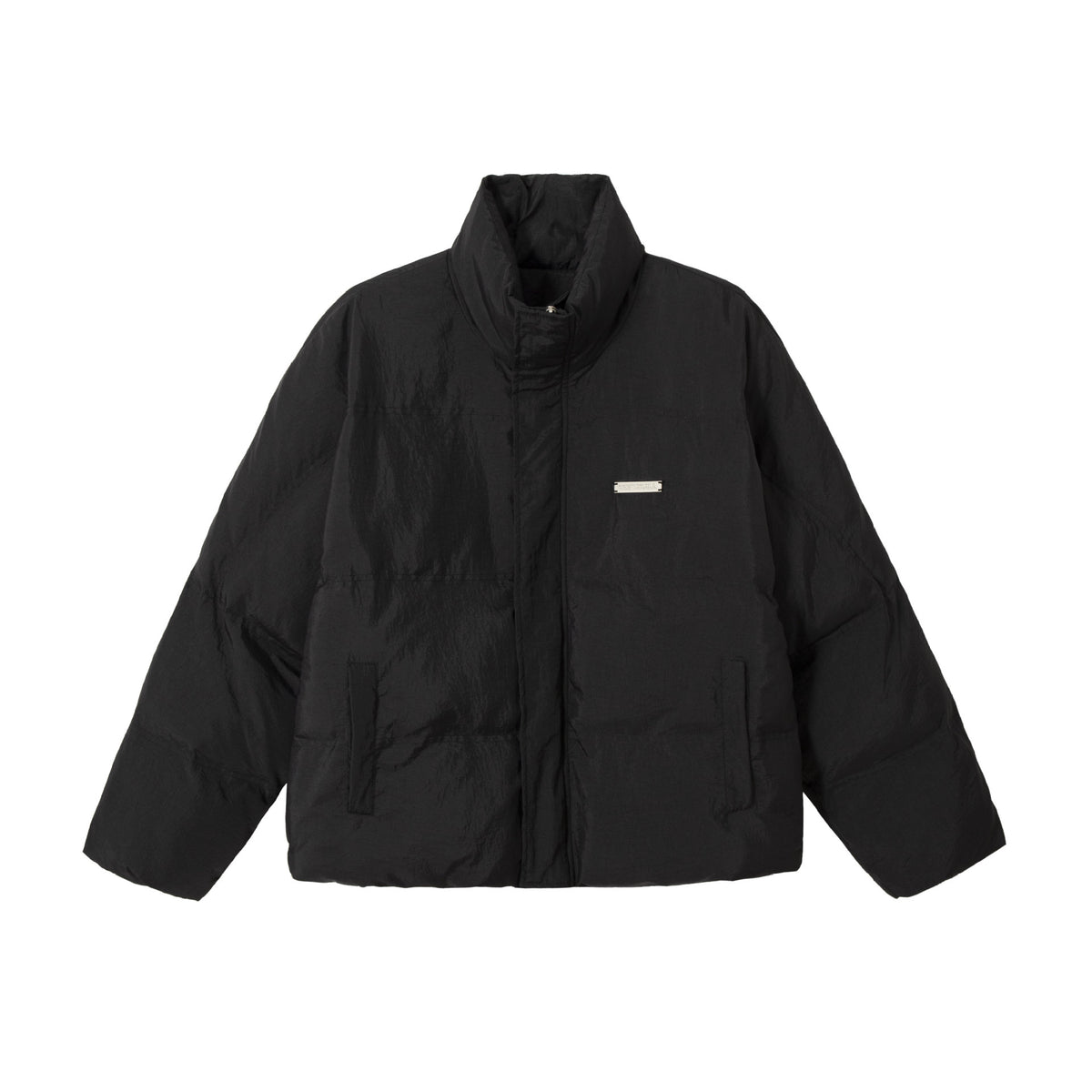 Unisex Boxy-Puffer Blouson with high stand-up collar and concealed front panel EVA-US