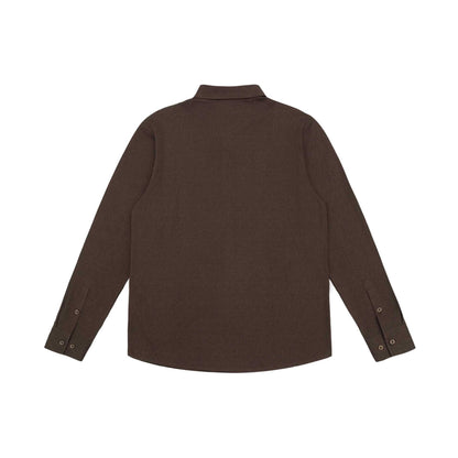Men's fine cotton twill shirt jacket style with a Kent collar and rounded hem EVA-US