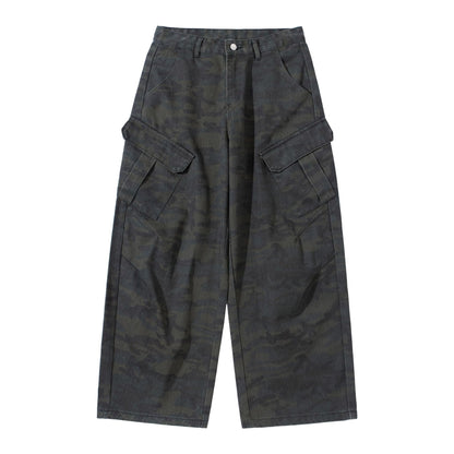 Women High-Cut Cropped Cargo Pants in Utility Style with Large Flap Pockets EVA-US