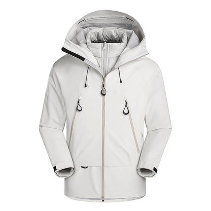 Men's waterproof softshell jacket with removable quilted inner jacket EVA-US