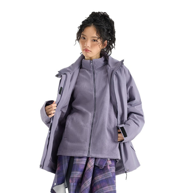 Women's waterproof, breathable functional parka with hood and loose fit EVA-US