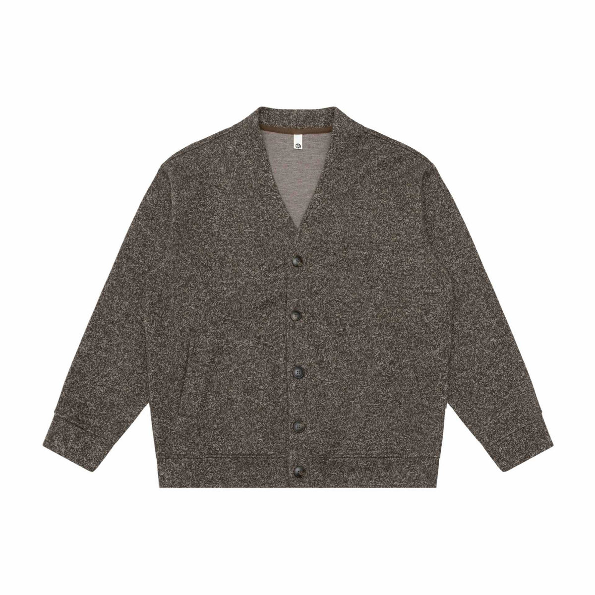 Unisex V-Neck Cardigan with textured knit and patch pockets EVA-US