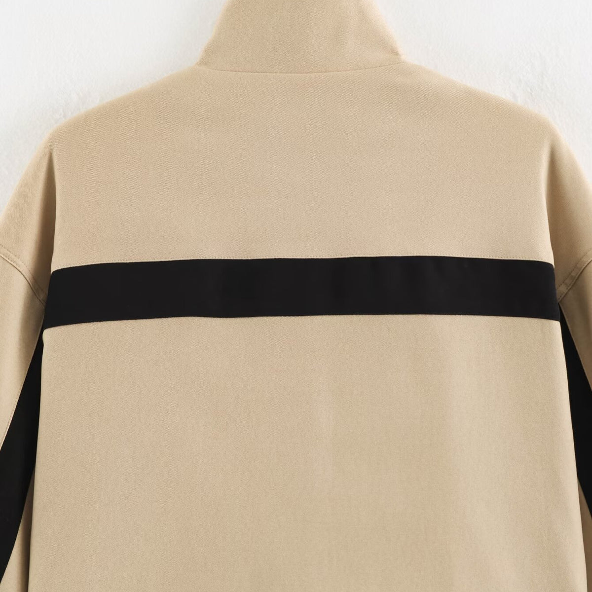 Ladies Cropped Track Jacket with Stand-up Collar, Zipper and Side Contrast Stripes EVA-US