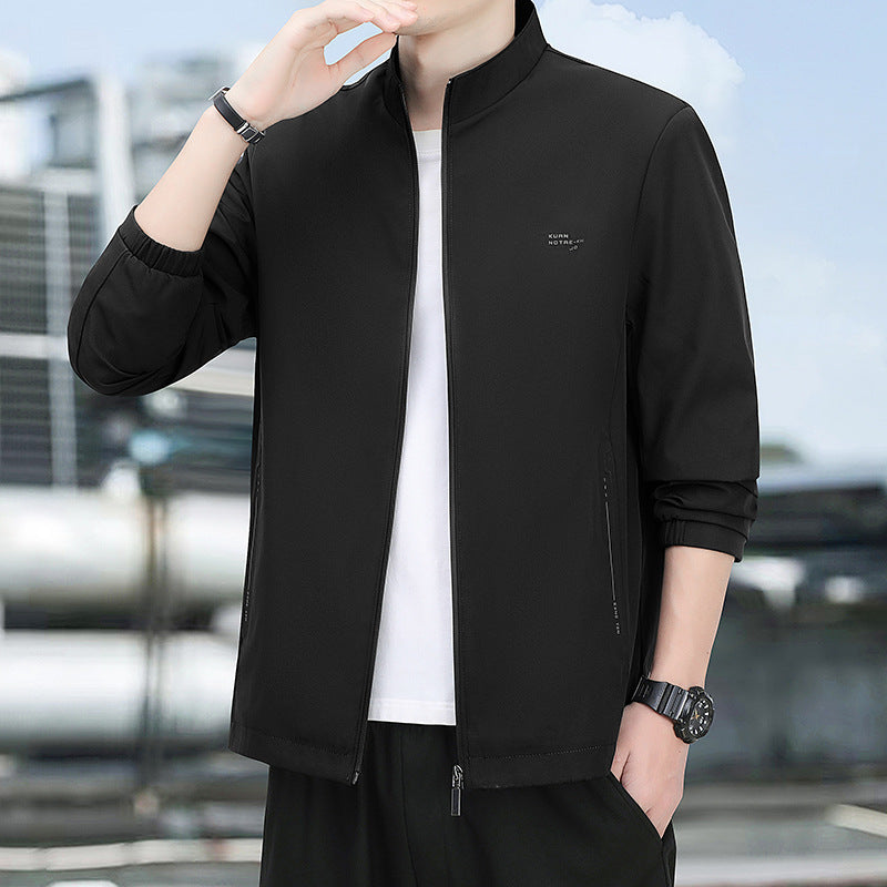 Men's Urban Stand-up Collar Blouson with Minimalist Softshell Look EVA-US