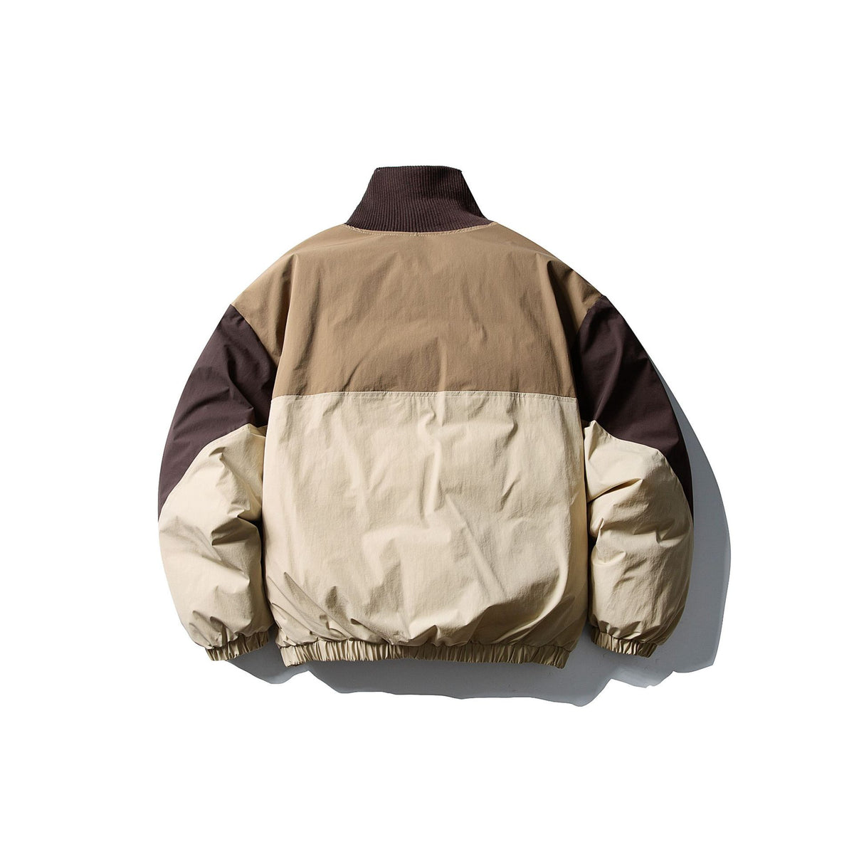 Men's Quilted Boxy Bomber with High Ribbed Collar and Elastic Hem EVA-US