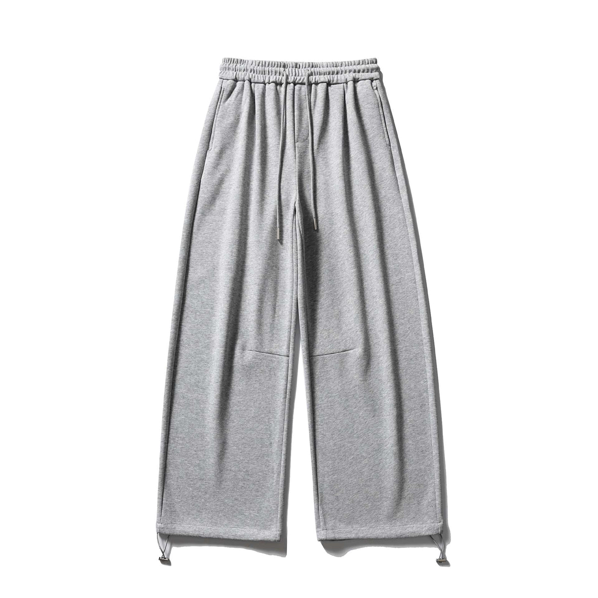 Unisex Wide Sweatpant with Drawstring, Knee Patch and Adjustable Hem EVA-US