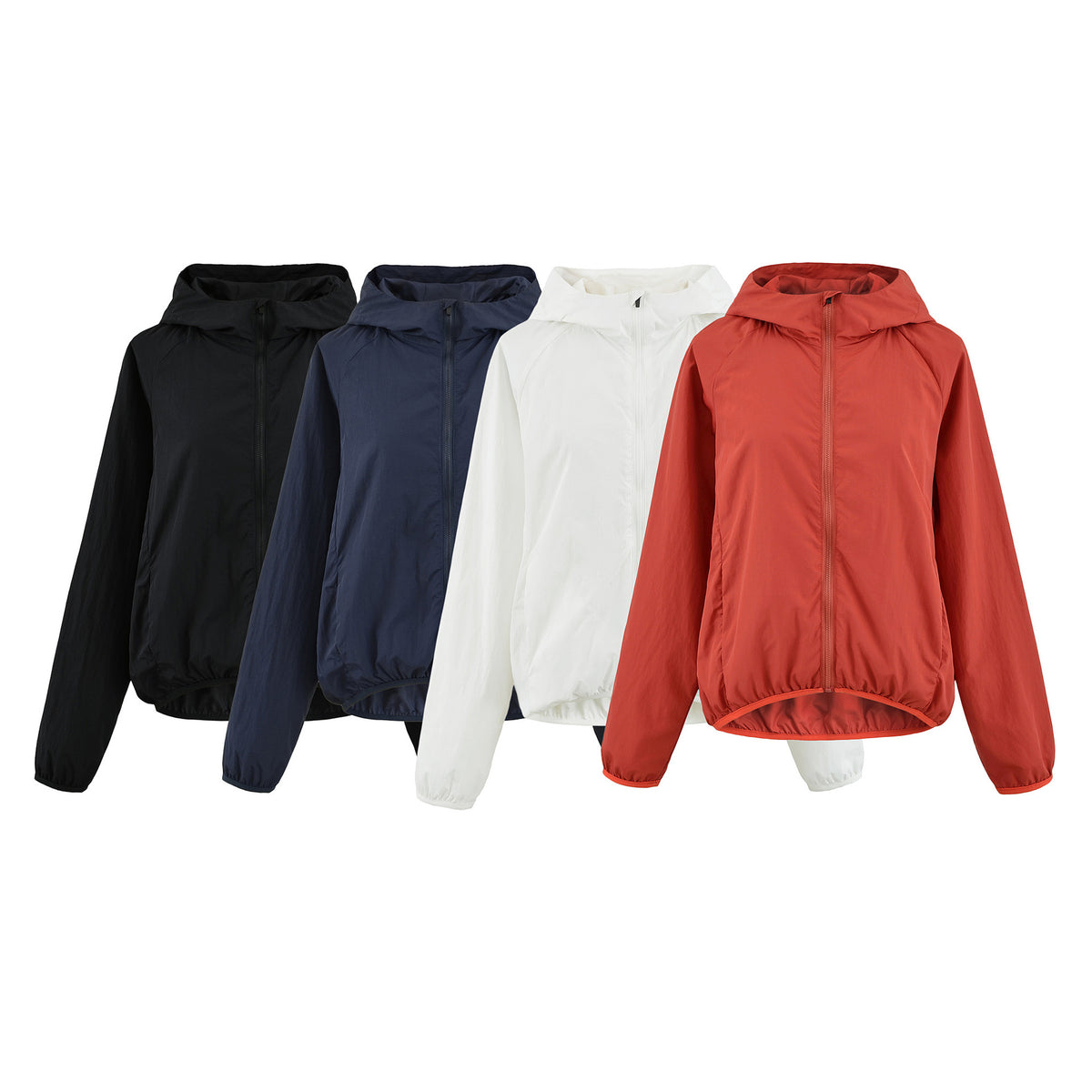 Women's Ultralight Hooded Windbreaker with Extended Back Hem and Elastic Hem EVA-US