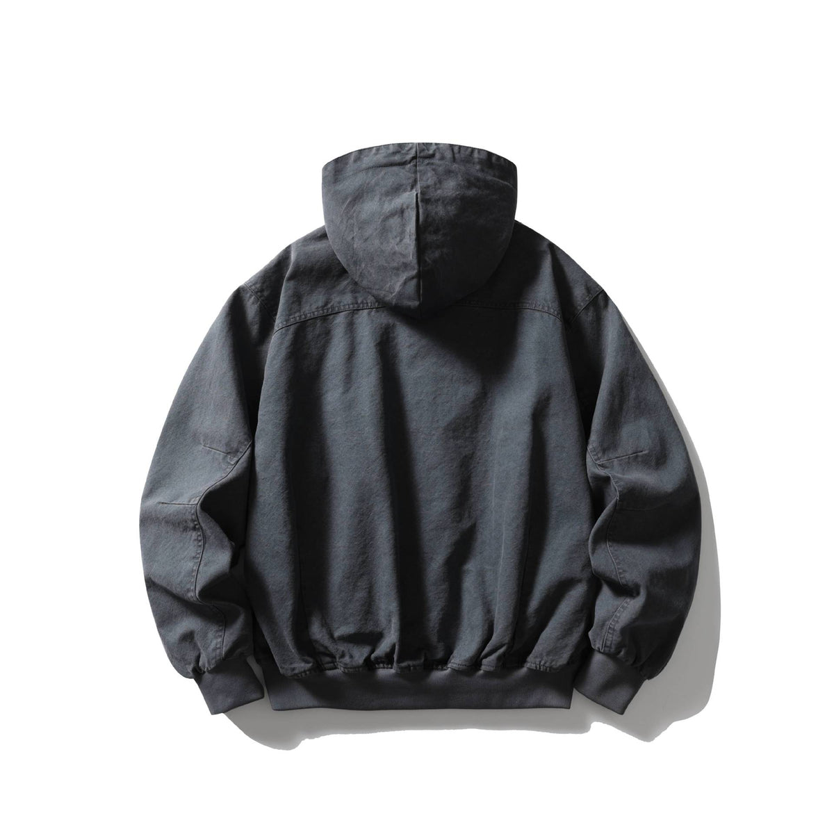 Unisex Boxy Utility Hooded Jacket made of sturdy canvas with ribbed cuffs and flap pockets EVA-US