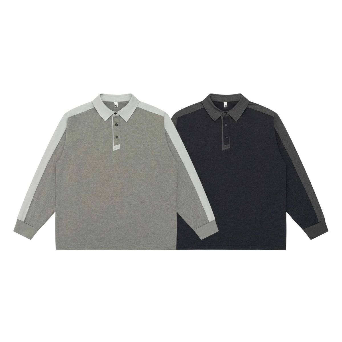 Unisex retro-inspired polo sweatshirt with raglan sleeves and half-button placket EVA-US