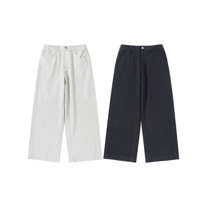 Women's high-waisted culotte pants made of cotton twill with wide leg EVA-US