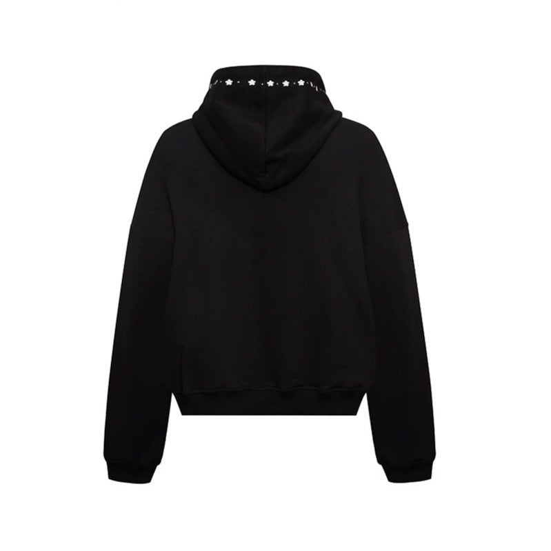 Women’s hooded zip jacket with stud trim and oversized fit EVA-US