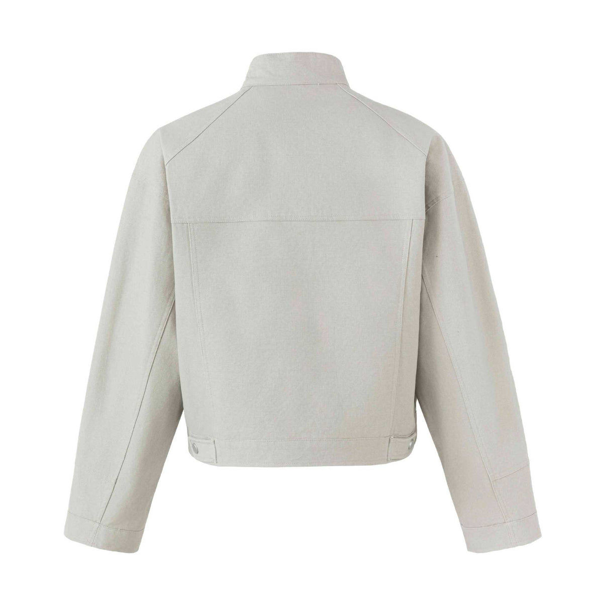 Women's short field-style blouson with stand-up collar, breast pockets, and detachable EVA-US pendant