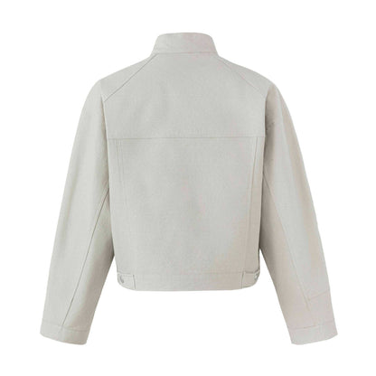 Women's short field-style blouson with stand-up collar, breast pockets, and detachable EVA-US pendant